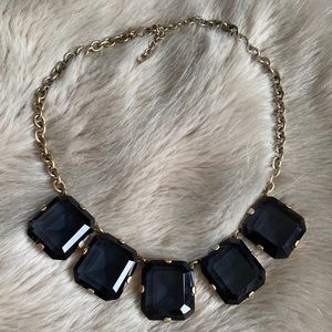 J. Crew Navy Blue Crystal Statement Necklace